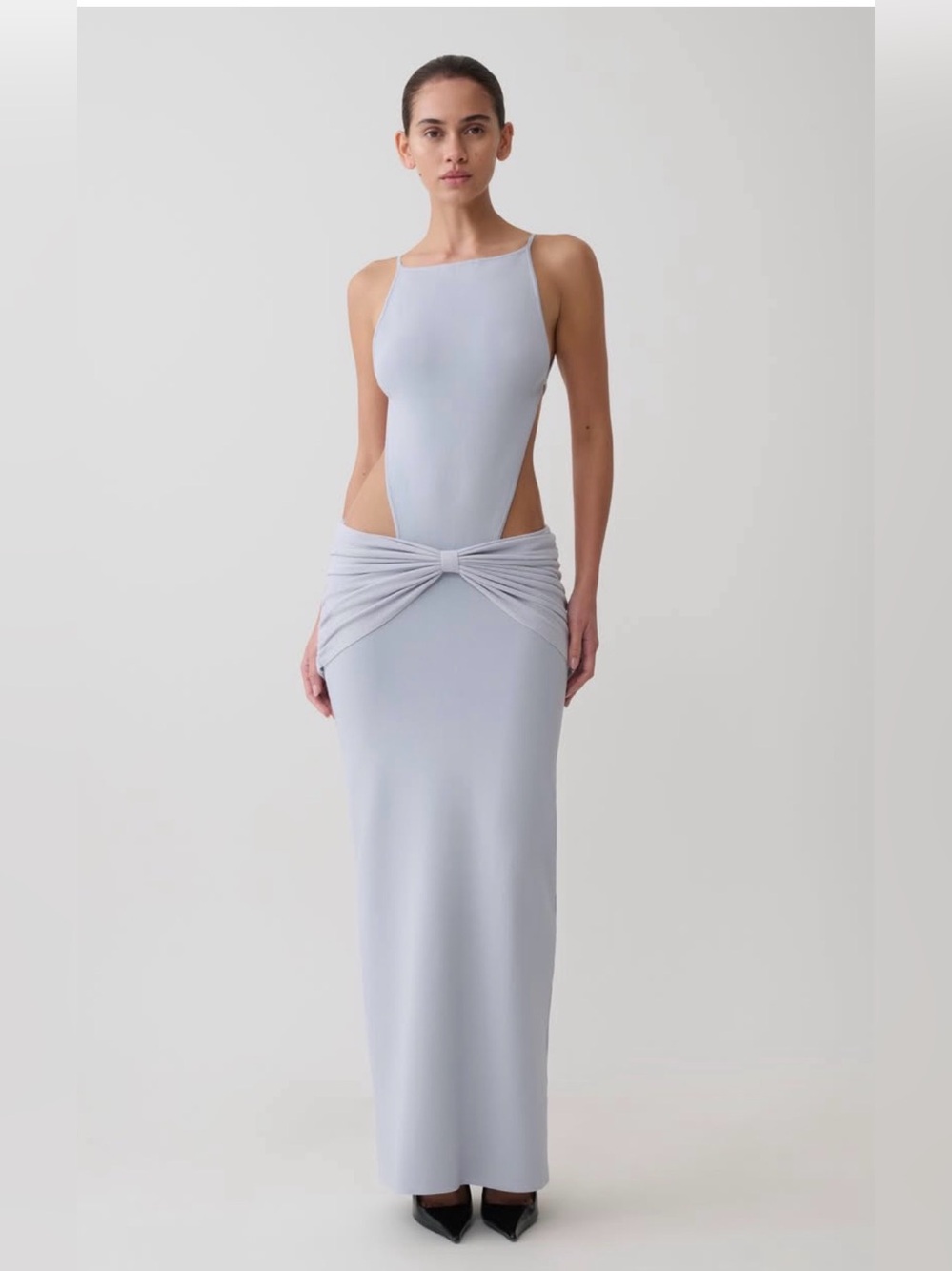 Meshki Pale Blue Cutout Maxi Dress